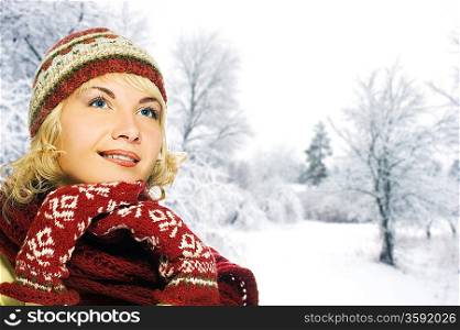 Beautiful young woman in winter clothing