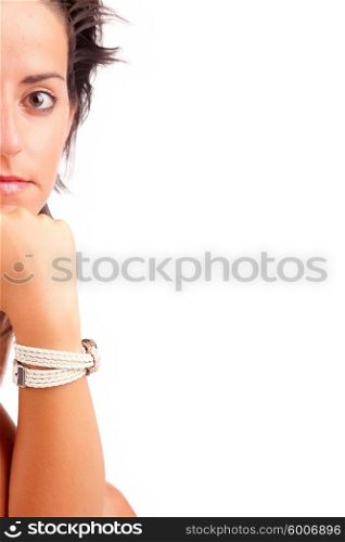 Beautiful young woman portrait - isolated