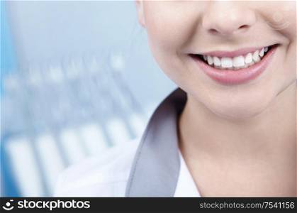 Beautiful young woman smiling closeup