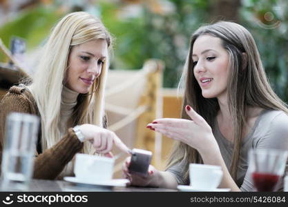 beautiful young woman student portrait while relax on coffee break