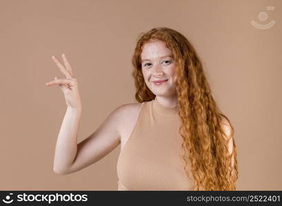 beautiful young woman teaching sign language 19