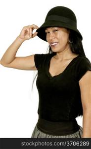 Beautiful young woman wearing a cloche hat