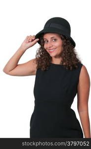 Beautiful young woman wearing a cloche hat