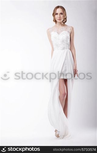 Beautiful Young Woman Wearing Festive Dress