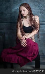 beautiful young woman with dreadlocks