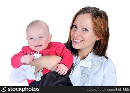 beautiful young woman with her baby son