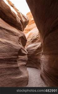 beautifull caves and canyons in the red canyon is eilat israel. canyons between the rocks in red canyon