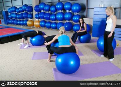beautifull young girls working out in a gym