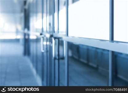 Beautifully blurred background of a glass corporate or medical building.