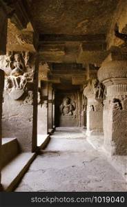 Beautifully carved idols, Cave No. 17, Ellora Caves in Aurangabad, Maharashtra, India. Beautifully carved idols, Cave No. 17, Ellora Caves, Aurangabad, Maharashtra, India