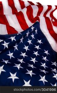 Beautifully waving star and striped American flag. Waving American flag. Waving American flag