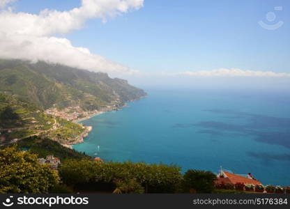 beautifyl view from Ravelo at Amalfi coast in Southern Italy