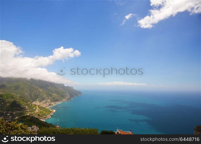 beautifyl view from Ravelo at Amalfi coast in Southern Italy