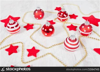 Beautuful christmas balls and stars for decoration