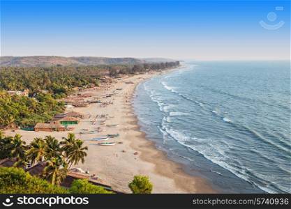 Beauty Arambol beach landscape, Goa state, India