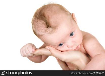 Beauty baby boy isolated on a white background