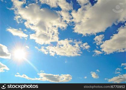 beauty blue sky with sun