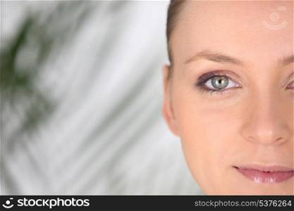 Beauty closeup of a woman&rsquo;s face