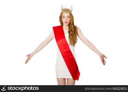 Beauty contest winner isolated on the white