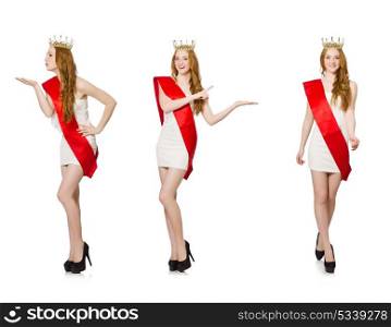 Beauty contest winner isolated on the white