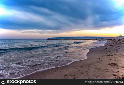 beauty evening view at Black sea coastline