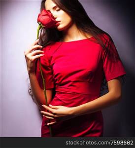 Beauty girl with rose