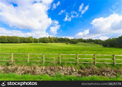 Beauty in nature summer landscape. Countryside view of green fields in England