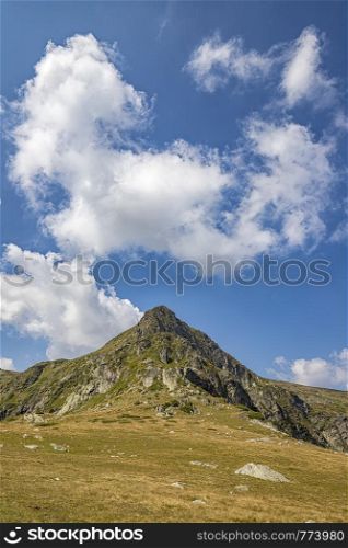Beauty landscape of clouds over the mountain hill, Rila mountain, Bulgaria
