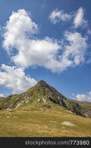 Beauty landscape of clouds over the mountain hill, Rila mountain, Bulgaria