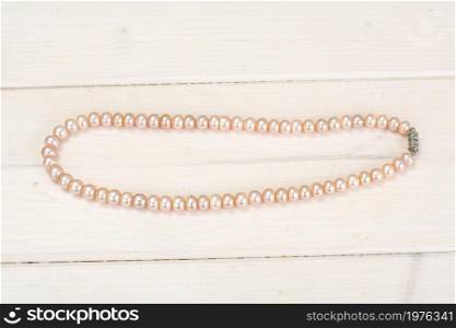 Beauty Pearl Necklace on white. Studio Photo.. Beauty Pearl Necklace Studio Photo