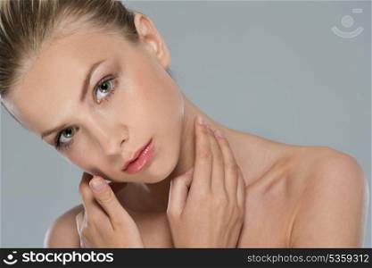 Beauty portrait of young woman girl isolated