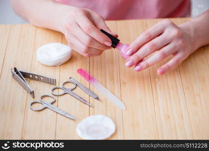 Beauty products nail care tools pedicure closeup