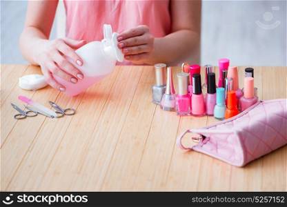 Beauty products nail care tools pedicure closeup