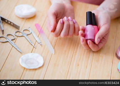 Beauty products nail care tools pedicure closeup