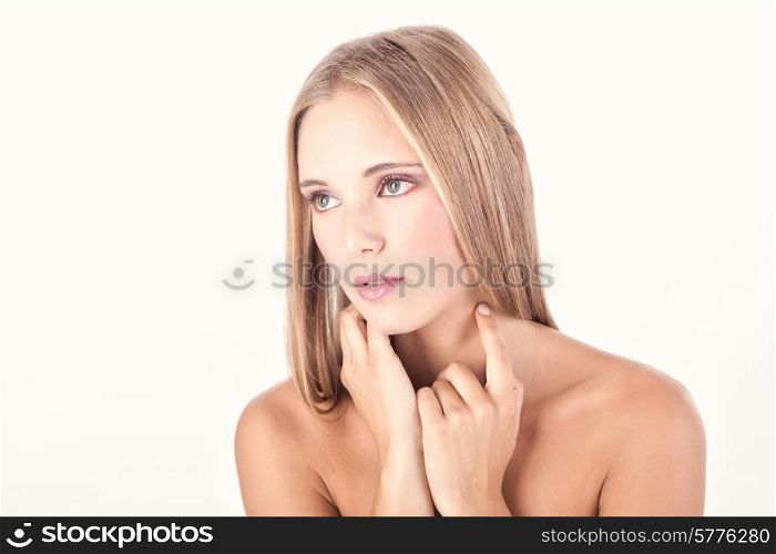 Beauty shot of young blonde woman - soft light
