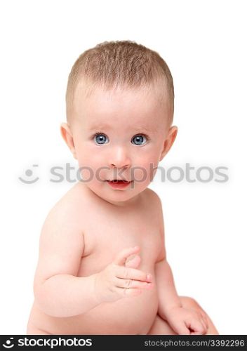beauty small baby portrait isolated on white