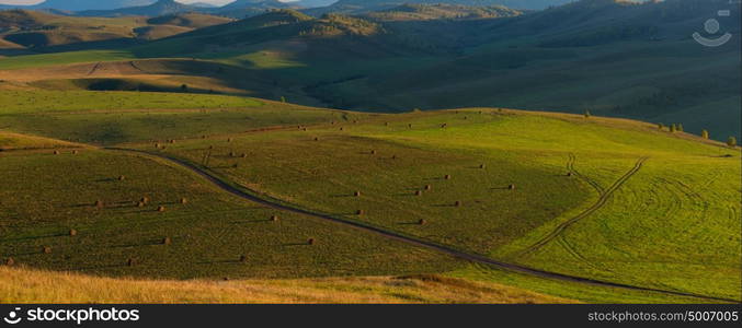 Beauty summer evening in the mountains. Beauty summer evening in the mountains in Altay, panoramic picture