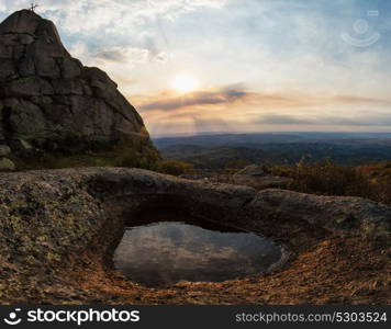 Beauty view in mountains of Altai. Beauty view on Sinyukha mountain, the highest mountain of Kolyvan ridge, in the Altai Territory of Russia