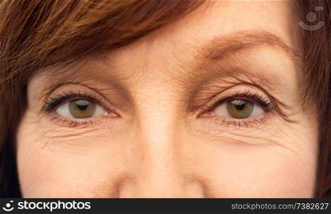 beauty, vision and old people concept - eyes of senior woman. eyes of senior woman