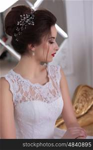 Beauty wedding hairstyle. Bride