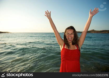 Beauty woman relaxing on the beach