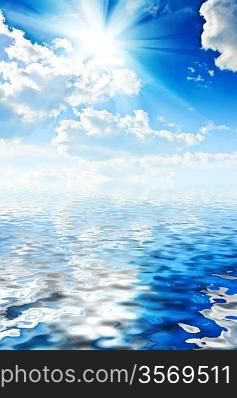 beautyful blue heaven with sun and sea