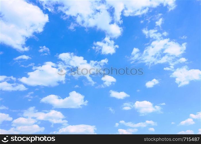 Beautyful blue sky with white clouds - background with space for your own text
