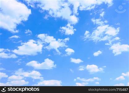 Beautyful blue sky with white clouds - background with space for your own text