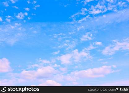 Beautyful blue sky with white clouds - natural background with space for your own text
