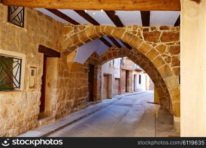 Beceite village arches in Teruel Spain in Matarrana area