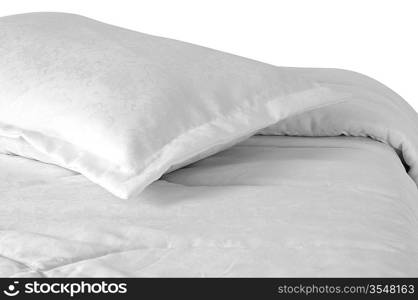 Bed and pillows