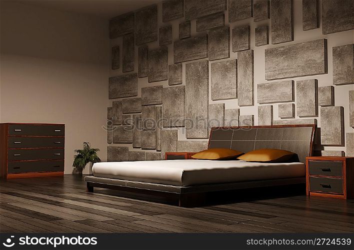 bedroom interior 3d render