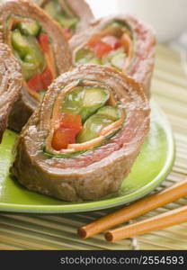 Beef and Vegetable Rolls