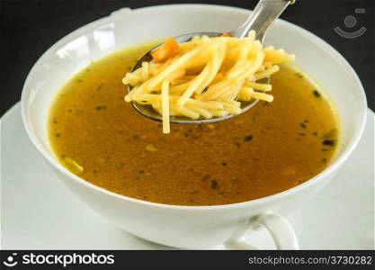 beef broth with noodles